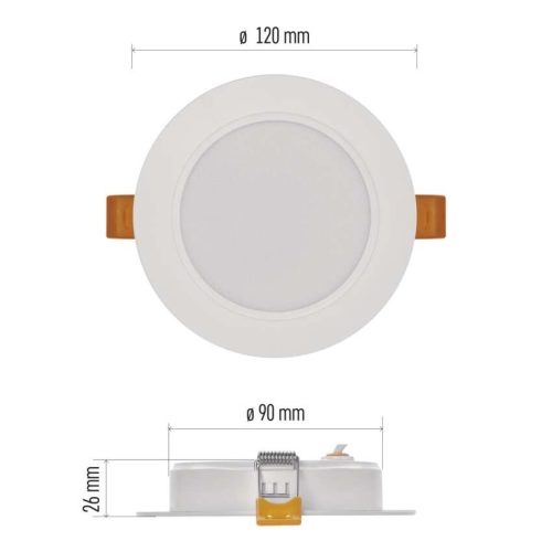 EMOS ZD1432, LED süllyesztett lámpatest RUBIC, kerek, fehér, 9W, természetes fehér