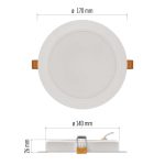 EMOS ZD1442, LED süllyesztett lámpatest RUBIC, kerek, fehér, 18W, természetes fehér