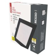   EMOS ZD2333, LED süllyesztett lámpatest NEXXO, négyzet, fekete, 12W, CCT