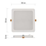 EMOS ZD2452, LED süllyesztett lámpatest RUBIC, négyzet, fehér, 24W, természetes fehér