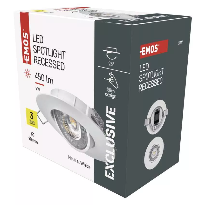 EMOS ZD3122, Exclusive LED spotlámpa 5W 450lm IP20 term. fehér - Legra