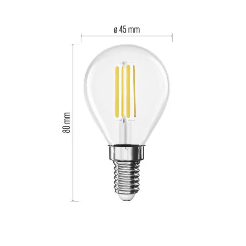 EMOS ZF1A42, LED izzó Filament Mini Globe A CLASS / E14 / 3,8 W (60 W) / 806 lm / meleg fehér