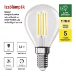 EMOS ZF1A42, LED izzó Filament Mini Globe A CLASS / E14 / 3,8 W (60 W) / 806 lm / meleg fehér