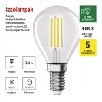 EMOS ZF1A43, LED izzó Filament Mini Globe  A CLASS/ E14 / 3,8 W (60 W) / 806 lm / Természetes fehér