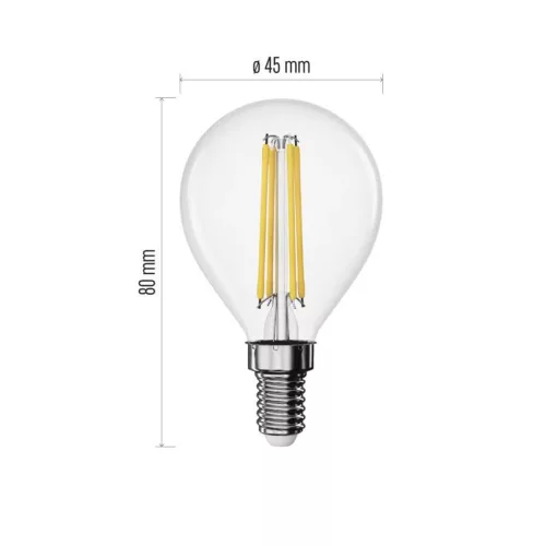 EMOS ZF1D03, LED izzó Filament Mini Globe / E14 / 1,8 W (25 W) / 250 lm / Természetes fehér