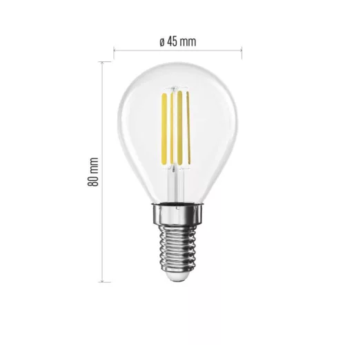 EMOS ZF1D43, LED izzó Filament Mini Globe / E14 / 5,9 W (60 W) / 806 lm / Természetes fehér