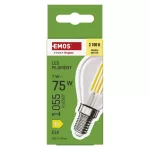 EMOS ZF1D52, LED izzó Filament Mini Globe  / E14 / 7 W (75 W) / 1055 lm / meleg fehér