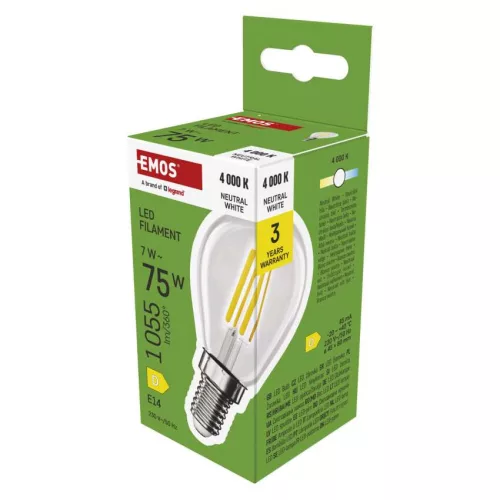 EMOS ZF1D53, LED izzó Filament Mini Globe  / E14 / 7 W (75 W) / 1055 lm / természetes fehér