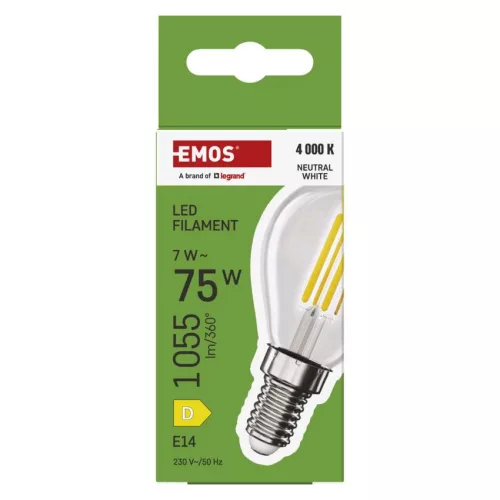 EMOS ZF1D53, LED izzó Filament Mini Globe  / E14 / 7 W (75 W) / 1055 lm / természetes fehér