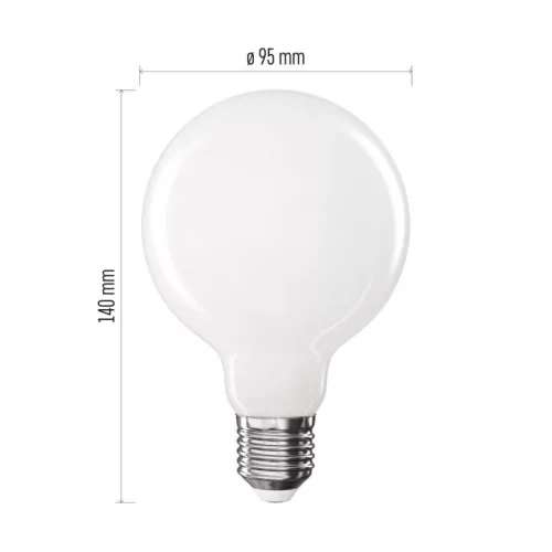 EMOS ZF2D52, LED izzó Filament G95 / E27 / 7,8 W (75 W) / 1055 lm / Meleg fehér