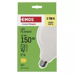 EMOS ZF2D82, LED izzó Filament G125 / E27 / 18 W (150 W) / 2452 lm / Meleg fehér