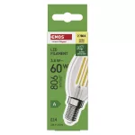 EMOS ZF3A42, LED izzó Filament gyertya A CLASS/ E14 / 3,8 W (60 W) / 806 lm / Meleg fehér