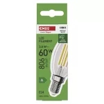 EMOS ZF3A43, LED izzó Filament gyertya A CLASS/ E14 / 3,8 W (60 W) / 806 lm / természetes fehér