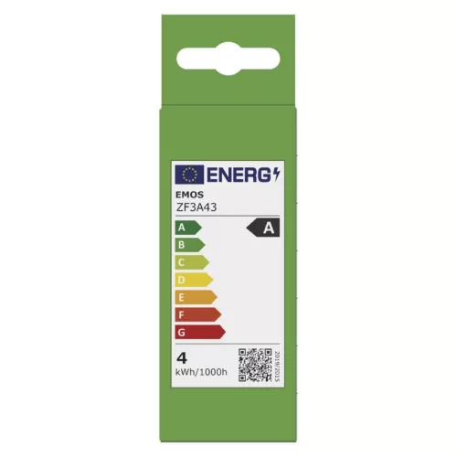EMOS ZF3A43, LED izzó Filament gyertya A CLASS/ E14 / 3,8 W (60 W) / 806 lm / természetes fehér