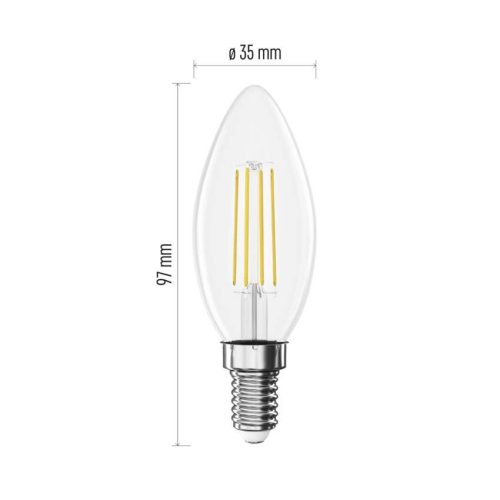 EMOS ZF3D02, LED izzó Filament gyertya / E14 / 1,8 W (25 W) / 250 lm / Meleg fehér