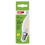 EMOS ZF3D03, LED izzó Filament gyertya / E14 / 1,8 W (25 W) / 250 lm / Természetes fehér
