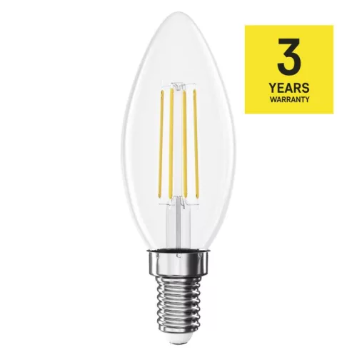 EMOS ZF3D23, LED izzó Filament gyertya / E14 / 3,4 W (40 W) / 470 lm / Természetes fehér
