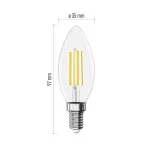 EMOS ZF3D52, LED izzó Filament gyertya / E14 / 7 W (75 W) / 1055 lm / Meleg fehér