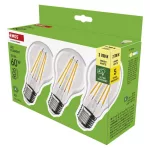EMOS ZF5147.3, LED izzó Filament A60 / E27 / 3,8 W (60 W) / 806 lm / meleg fehér 3db