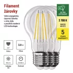 EMOS ZF5147.3, LED izzó Filament A60 / E27 / 3,8 W (60 W) / 806 lm / meleg fehér 3db