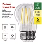 EMOS ZF5147.3, LED izzó Filament A60 / E27 / 3,8 W (60 W) / 806 lm / meleg fehér 3db