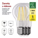 EMOS ZF5147.3, LED izzó Filament A60 / E27 / 3,8 W (60 W) / 806 lm / meleg fehér 3db