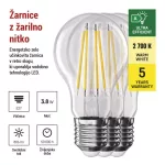 EMOS ZF5147.3, LED izzó Filament A60 / E27 / 3,8 W (60 W) / 806 lm / meleg fehér 3db