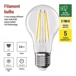EMOS ZF5147, LED izzó Filament A60 / E27 / 3,8 W (60 W) / 806 lm / meleg fehér
