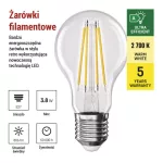 EMOS ZF5147, LED izzó Filament A60 / E27 / 3,8 W (60 W) / 806 lm / meleg fehér
