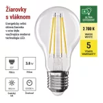 EMOS ZF5147, LED izzó Filament A60 / E27 / 3,8 W (60 W) / 806 lm / meleg fehér