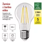 EMOS ZF5147, LED izzó Filament A60 / E27 / 3,8 W (60 W) / 806 lm / meleg fehér