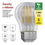 EMOS ZF5157.3, LED izzó Filament A60 / E27 / 5 W (75 W) / 1 060 lm / meleg fehér 3db