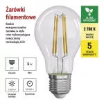 EMOS ZF5157, LED izzó Filament A60 / E27 / 5 W (75 W) / 1 060 lm / meleg fehér