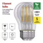 EMOS ZF5158.3, LED izzó Filament A60 / E27 / 5 W (75 W) / 1 060 lm / természetes fehér 3db