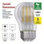 EMOS ZF5158.3, LED izzó Filament A60 / E27 / 5 W (75 W) / 1 060 lm / természetes fehér 3db