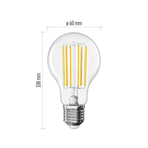EMOS ZF5167, LED izzó Filament A60 A CLASS / E27 / 7,2 W (100 W) / 1521 lm / meleg fehér