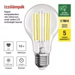 EMOS ZF5167, LED izzó Filament A60 A CLASS / E27 / 7,2 W (100 W) / 1521 lm / meleg fehér