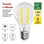 EMOS ZF5167, LED izzó Filament A60 A CLASS / E27 / 7,2 W (100 W) / 1521 lm / meleg fehér