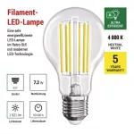 EMOS ZF5168, LED izzó Filament A60 A CLASS / E27 / 7,2 W (100 W) / 1521 lm / természetes fehér