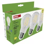 EMOS ZF5D42.3, LED izzó Filament A60 / E27 / 5,9 W (60 W) / 806 lm / Meleg fehér