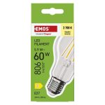 EMOS ZF5D42, LED izzó Filament A60 / E27 / 5,9 W (60 W) / 806 lm / Meleg fehér