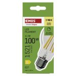 EMOS ZF5D62D, LED izzó Filament A60 / E27 / 11 W (100 W) / 1 521 lm / meleg fehér / dimmelhető