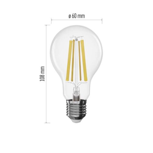 EMOS ZF5D64D, LED izzó Filament A60 / E27 / 11 W (100 W) / 1 521 lm / Természetes fehér / dimmelhető
