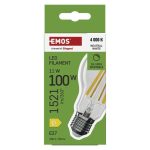 EMOS ZF5D64D, LED izzó Filament A60 / E27 / 11 W (100 W) / 1 521 lm / Természetes fehér / dimmelhető