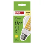 EMOS ZF5D82, LED izzó Filament A70 / E27 / 18 W (150 W) / 2452 lm / Meleg fehér