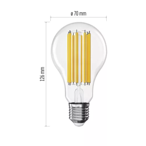 EMOS ZF5D83, LED izzó Filament A70 / E27 / 18 W (150 W) / 2452 lm / Természetes fehér