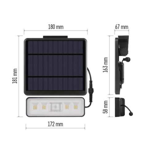 EMOS ZG112S, LED SOLAR reflektor hordozható SUNNO, PIR, 1300lm IP54 természetes fehér