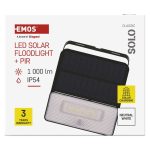 EMOS ZG121S, LED SOLAR reflektor hordozható SOLO, PIR, 1000lm IP54 természetes fehér