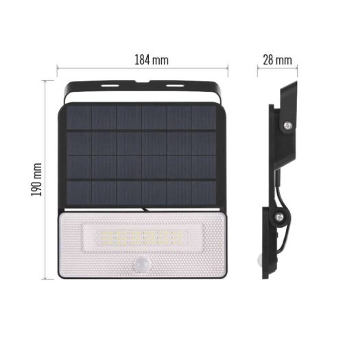 EMOS ZG122S, LED SOLAR reflektor hordozható SOLO, PIR, 1600lm IP54 természetes fehér