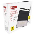 EMOS ZG122S, LED SOLAR reflektor hordozható SOLO, PIR, 1600lm IP54 természetes fehér